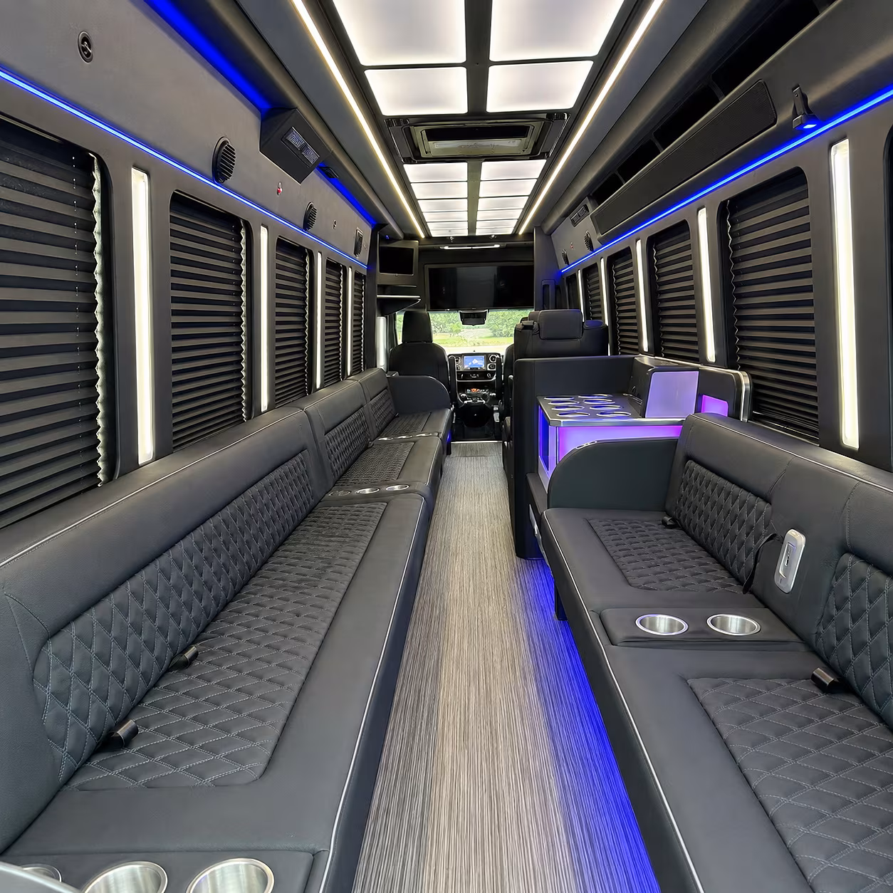 South Fulton Birthday, Sweet 16, & Quinceañera Transportation party bus interior