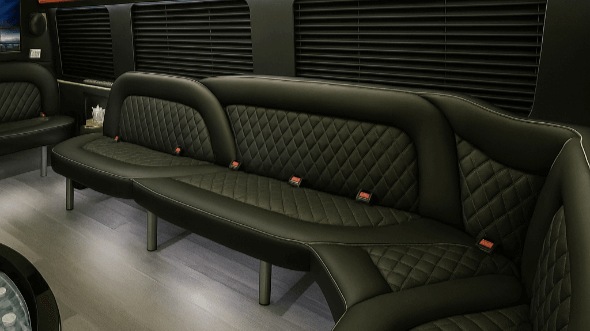 Interior of Charter Bus Company Brookhaven's 14 Passenger Sprinter Limousine in Brookhaven