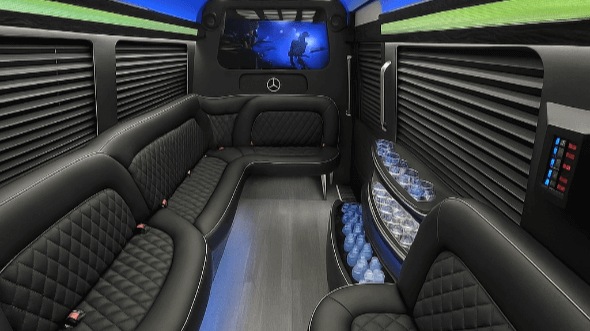 Interior of South Fulton Party Bus Company's 14 Passenger Sprinter Limousine in South Fulton