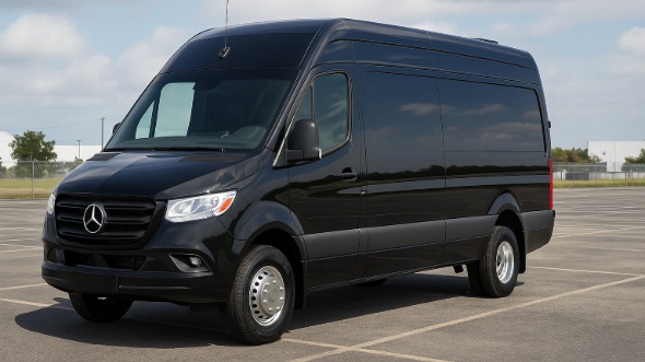 Exterior of Charter Bus Company Smyrna's 14 Passenger Sprinter Limousine in Smyrna
