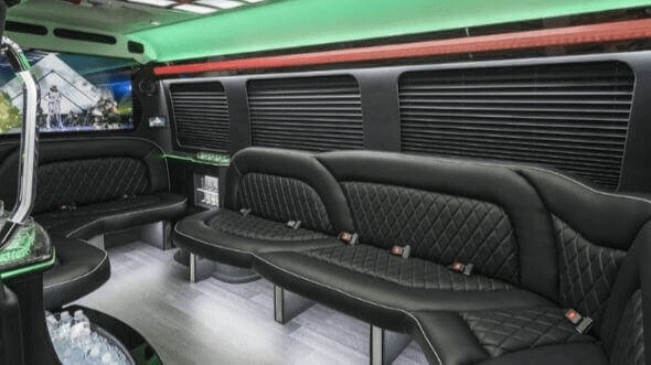Interior of Charter Bus Company Marietta's 18 Passenger Party Bus in Marietta