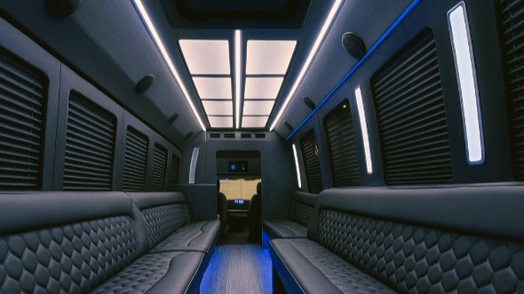 Interior of Charter Bus Company Atlanta's 20 Passenger Party Bus in Atlanta