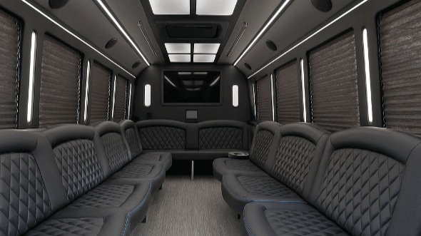 Interior of Charter Bus Company Marietta's 20 Passenger Party Bus in Marietta