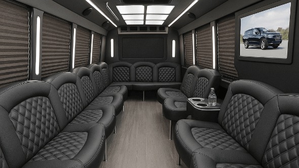 Interior of Charter Bus Company Alpharetta's 25 Passenger Party Bus in Alpharetta