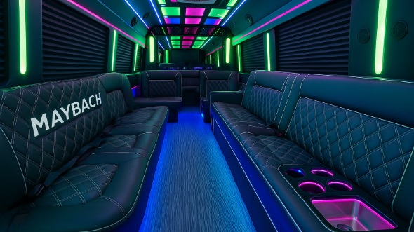 Interior of Charter Bus Company Smyrna's 25 Passenger Party Bus in Smyrna