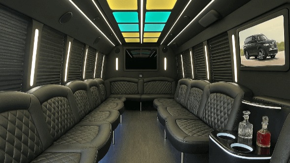 Interior of Charter Bus Company Stonecrest's 25 Passenger Party Bus in Stonecrest