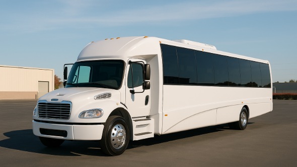 Exterior of Charter Bus Company Brookhaven's 28 Passenger Party Bus in Brookhaven