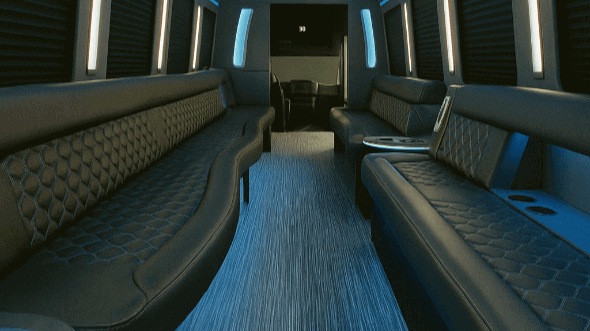 Interior of Charter Bus Company Alpharetta's 30 Passenger Party Bus in Alpharetta