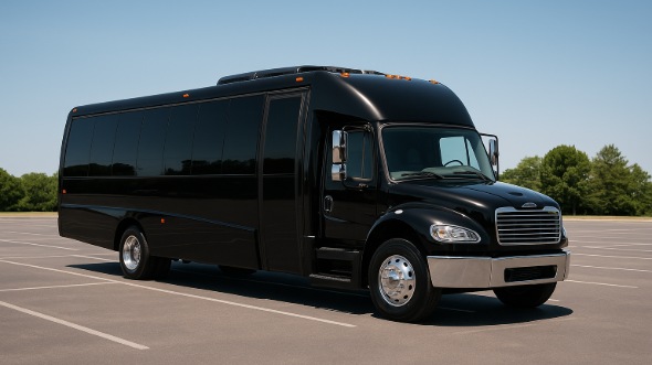 Exterior of Charter Bus Company Stonecrest's 30 Passenger Party Bus in Stonecrest