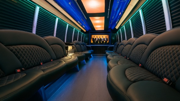 Interior of South Fulton Party Bus Company's 40 Passenger Party Bus in South Fulton