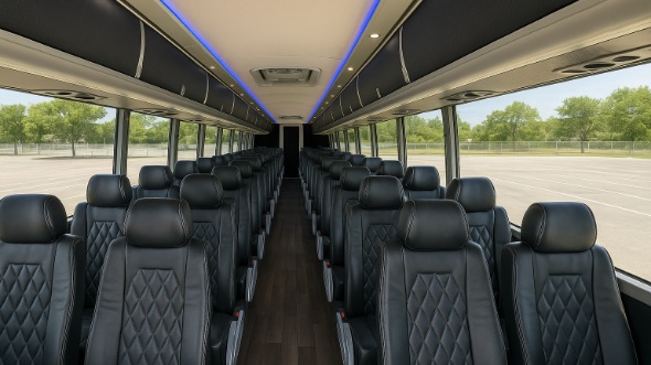 Interior of Charter Bus Company South Fulton's 44 Passenger Charter Bus in South Fulton