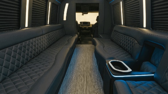 Interior of Charter Bus Company Alpharetta's 50 Passenger Party Bus in Alpharetta