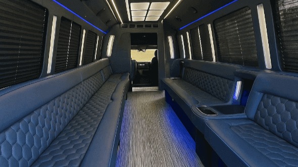 Interior of Charter Bus Company Smyrna's 50 Passenger Party Bus in Smyrna