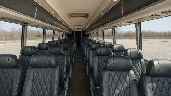Interior of Charter Bus Company South Fulton's 56 Passenger Charter Bus in South Fulton