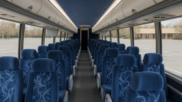 Interior of Charter Bus Company South Fulton's ADA Charter Bus in South Fulton