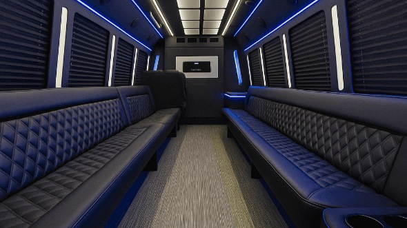 south fulton 25 passenger party bus inside